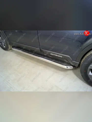 Пороги с площадкой 60,3 мм ТСС Тюнинг Subaru Forester SK/S14 рестайлинг (2021-2022)