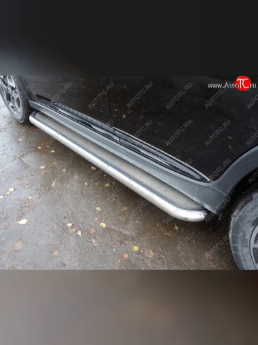 Пороги с площадкой 60,3 мм ТСС Тюнинг Subaru XV GT/G24 дорестайлинг (2017-2021)