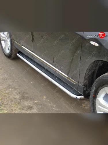 Пороги с площадкой 60,3 мм ТСС Тюнинг Toyota Land Cruiser 200 1-ый рестайлинг (2012-2015)