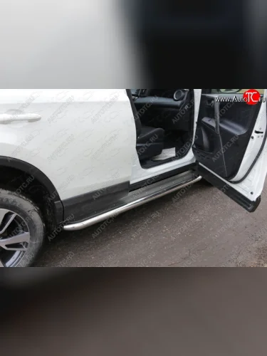 Пороги с площадкой 60,3 мм ТСС Тюнинг Toyota RAV4 XA40 5 дв. рестайлинг (2015-2019)