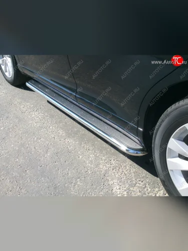 Пороги с площадкой 60,3 мм ТСС Тюнинг Toyota Venza GV10 рестайлинг (2012-2016)