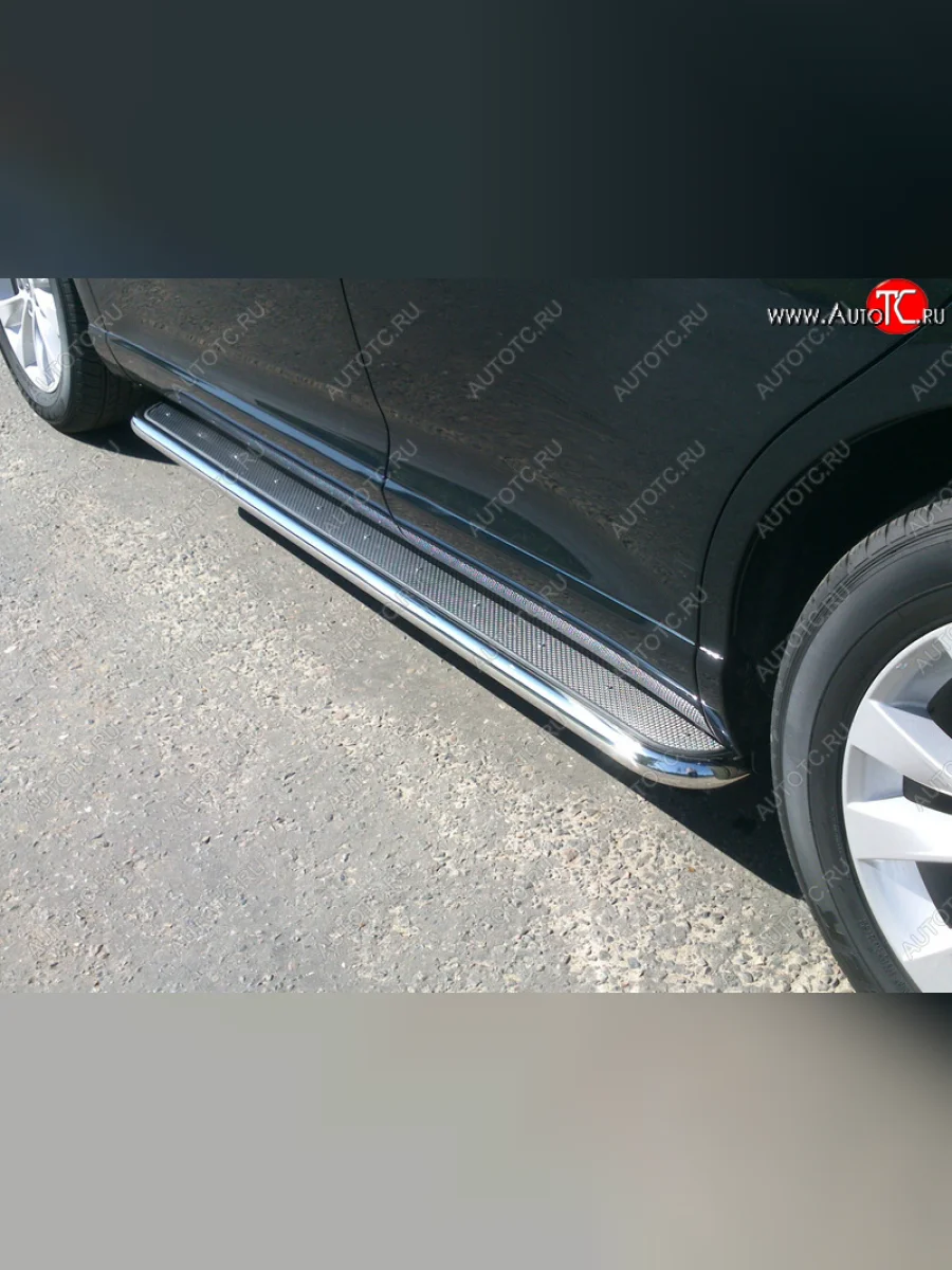 Пороги с площадкой 60,3 мм ТСС Тюнинг Toyota Venza GV10 рестайлинг (2012-2016) (нержавейка)  в Перми Пермском крае