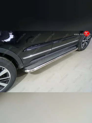 Пороги с площадкой 60,3 мм ТСС Тюнинг Changan CS55 рестайлинг (2018-2023)