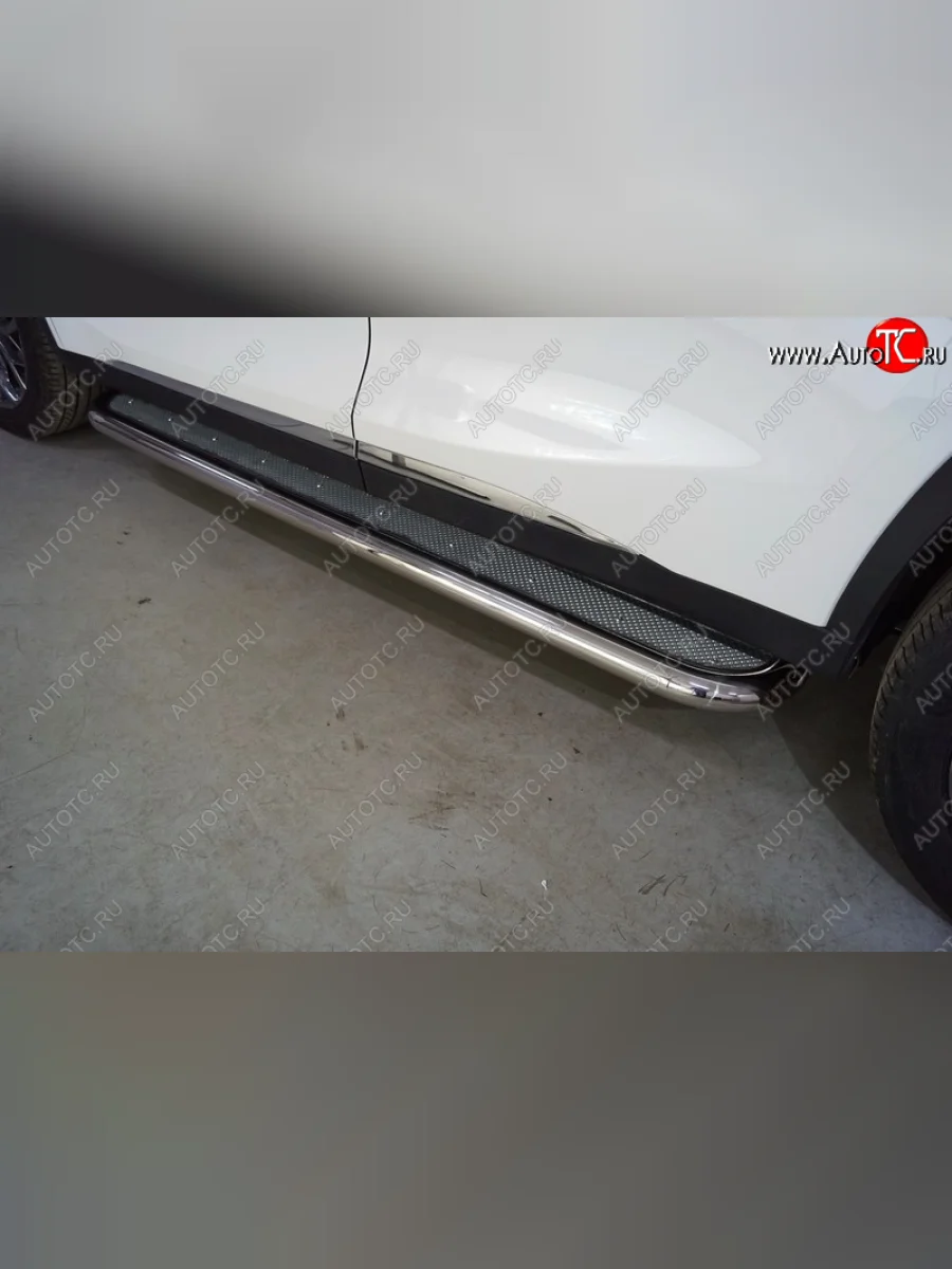 Пороги с площадкой 60,3 мм ТСС Тюнинг EXEED TXL  дорестайлинг (2020-2021) (нержавейка)  в Самаре Самарской области