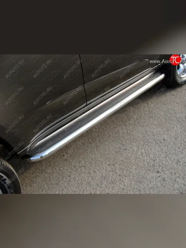 Пороги с площадкой 60,3 мм ТСС Тюнинг Chevrolet Tahoe GMT900 5 дв. (2006-2013)