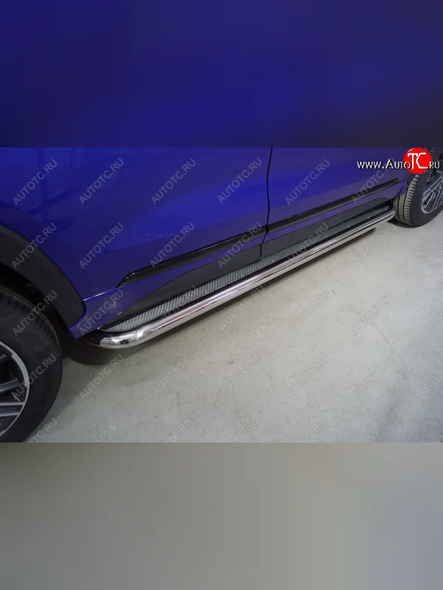 Пороги с площадкой 60,3 мм ТСС Тюнинг EXEED LX 1-ый рестайлинг (2021-2025) (нержавейка)  с доставкой в г. Керчь
