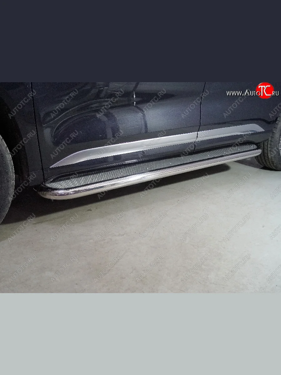 Пороги с площадкой 60,3 мм ТСС Тюнинг EXEED VX дорестайлинг (2020-2023) (нержавейка)  в Самаре Самарской области