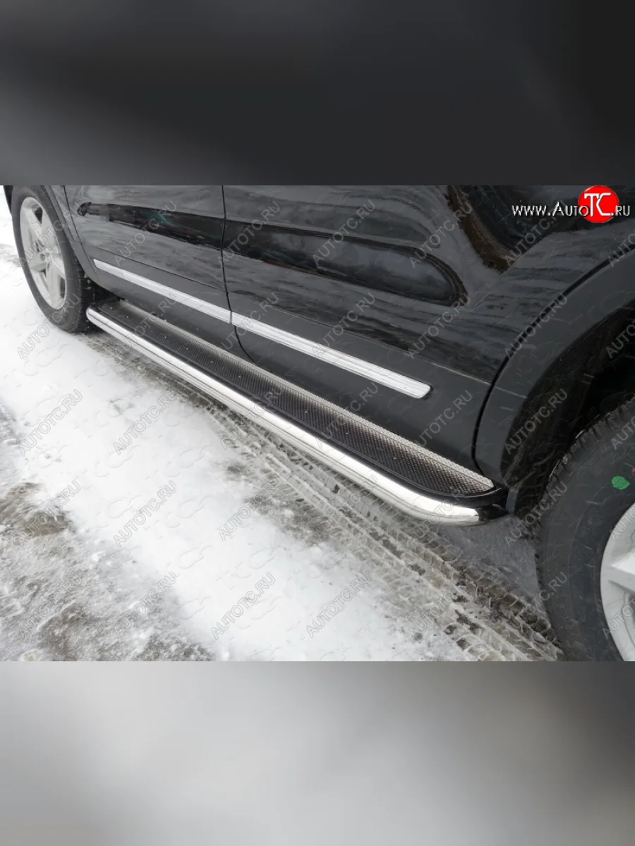 Пороги с площадкой 60,3 мм ТСС Тюнинг Ford Explorer U502 1-ый рестайлинг, 5 дв. (2015-2018) (нержавейка)  в Самаре Самарской области