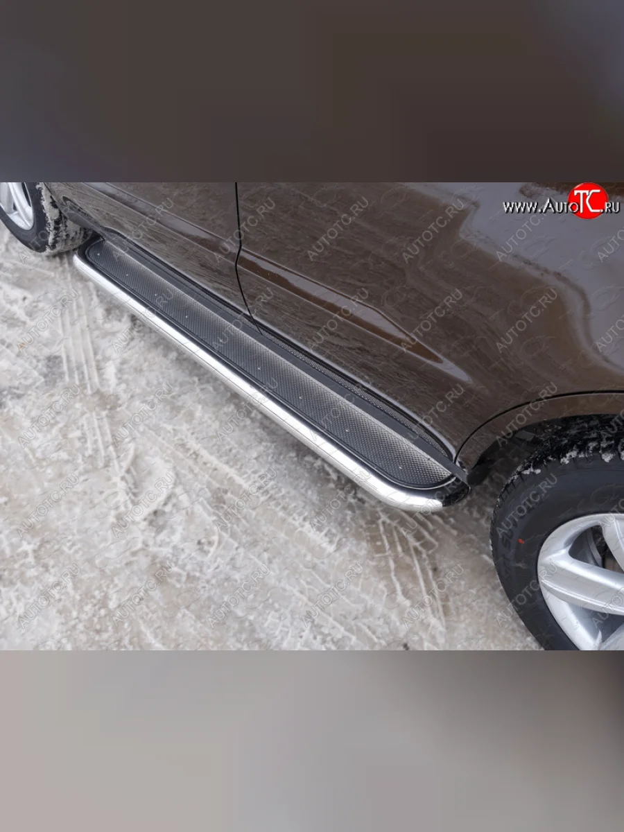 Пороги с площадкой 60,3 мм ТСС Тюнинг Geely Emgrand X7 дорестайлинг (2011-2015) (нержавейка)  с доставкой в г. Керчь