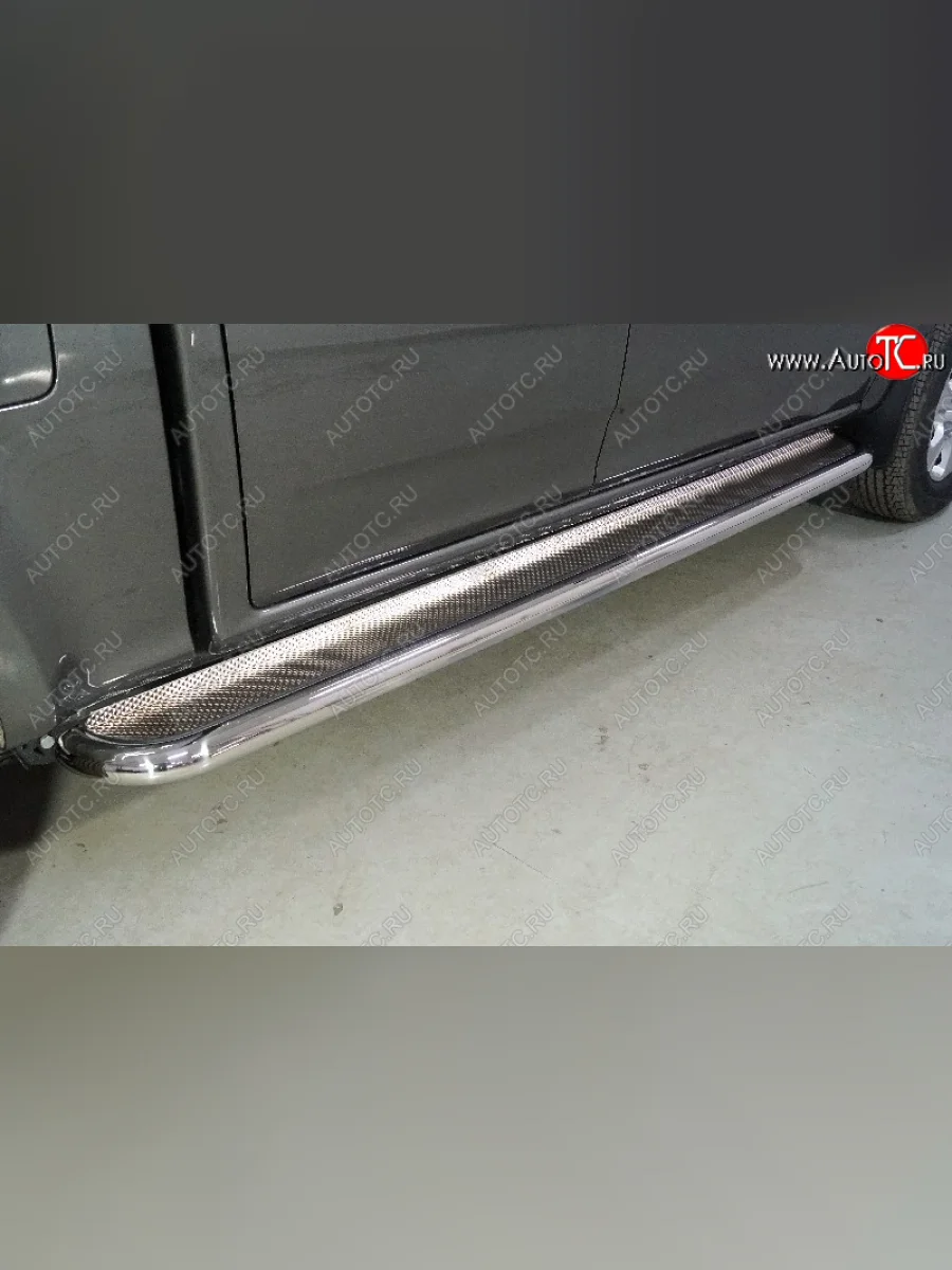 Пороги с площадкой 60,3 мм ТСС Тюнинг Great Wall Wingle 7 пикап (2018-2023) (нержавейка)  в Перми Пермском крае