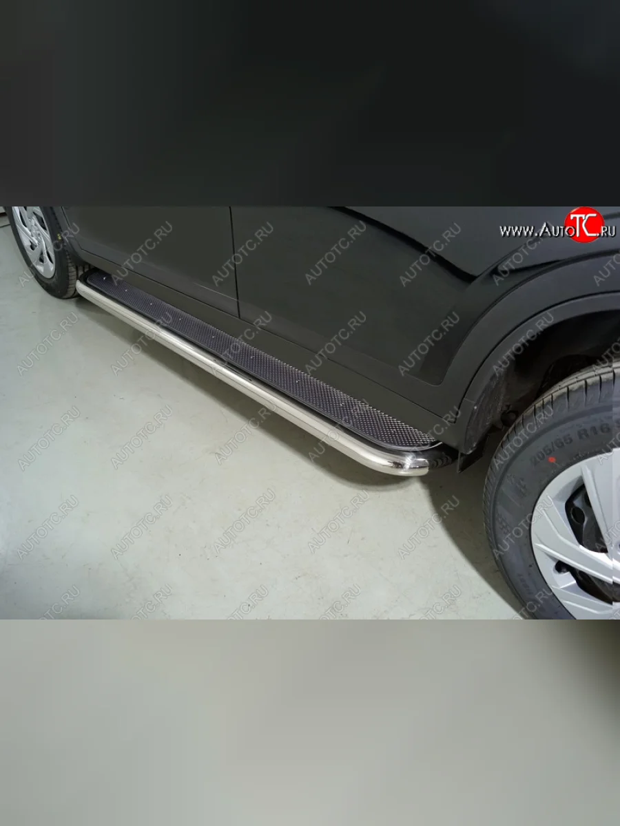 Пороги с площадкой 60,3 мм ТСС Тюнинг Haval Dargo (2022-2025) (нержавейка)  в Перми Пермском крае