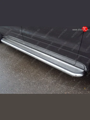 Пороги с площадкой 60,3 мм ТСС Тюнинг Hyundai Starex/Grand Starex/H1 TQ 2-ой рестайлинг (2017-2022)