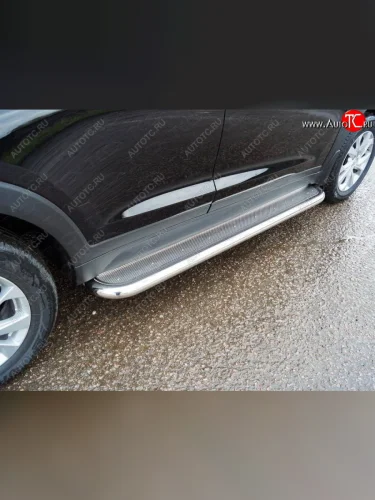 Пороги с площадкой 60,3 мм ТСС Тюнинг Hyundai Tucson TL рестайлинг (2018-2021)