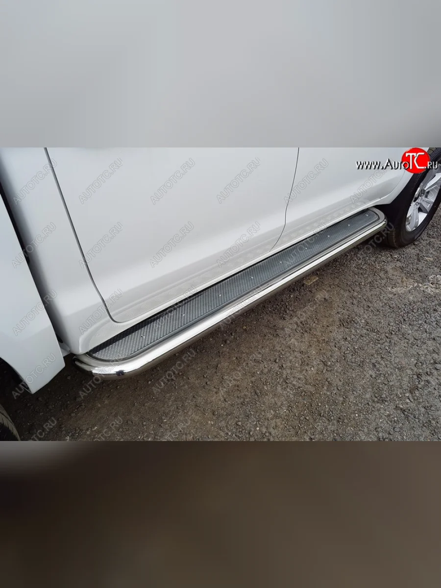 Пороги с площадкой 60,3 мм ТСС Тюнинг JAC T6 пикап (2018-2024) (нержавейка)  в Керчи Республика Крым