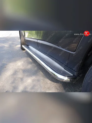 Пороги с площадкой 60,3 мм Sport, Longitude, Limited ТСС Тюнинг Jeep Cherokee KL дорестайлинг (2014-2017)