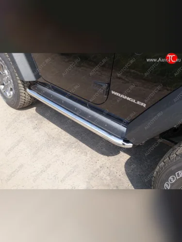 Пороги с площадкой 60,3 мм ТСС Тюнинг Jeep Wrangler JK 3 дв. дорестайлинг (2006-2010)