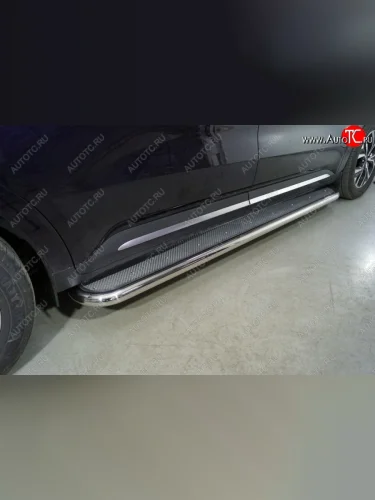 Пороги с площадкой 60,3 мм ТСС Тюнинг KIA Carnival KA4 минивэн дорестайлинг (2020-2023)