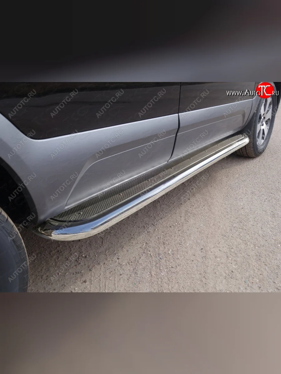 Пороги с площадкой 60,3 мм ТСС Тюнинг KIA Mohave HM рестайлинг (2017-2020) (нержавейка)  в Перми Пермском крае