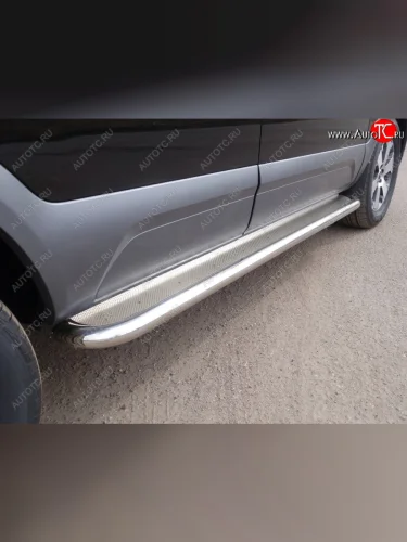 Пороги с площадкой 60,3 мм ТСС Тюнинг KIA Mohave HM2 (2019-2022)