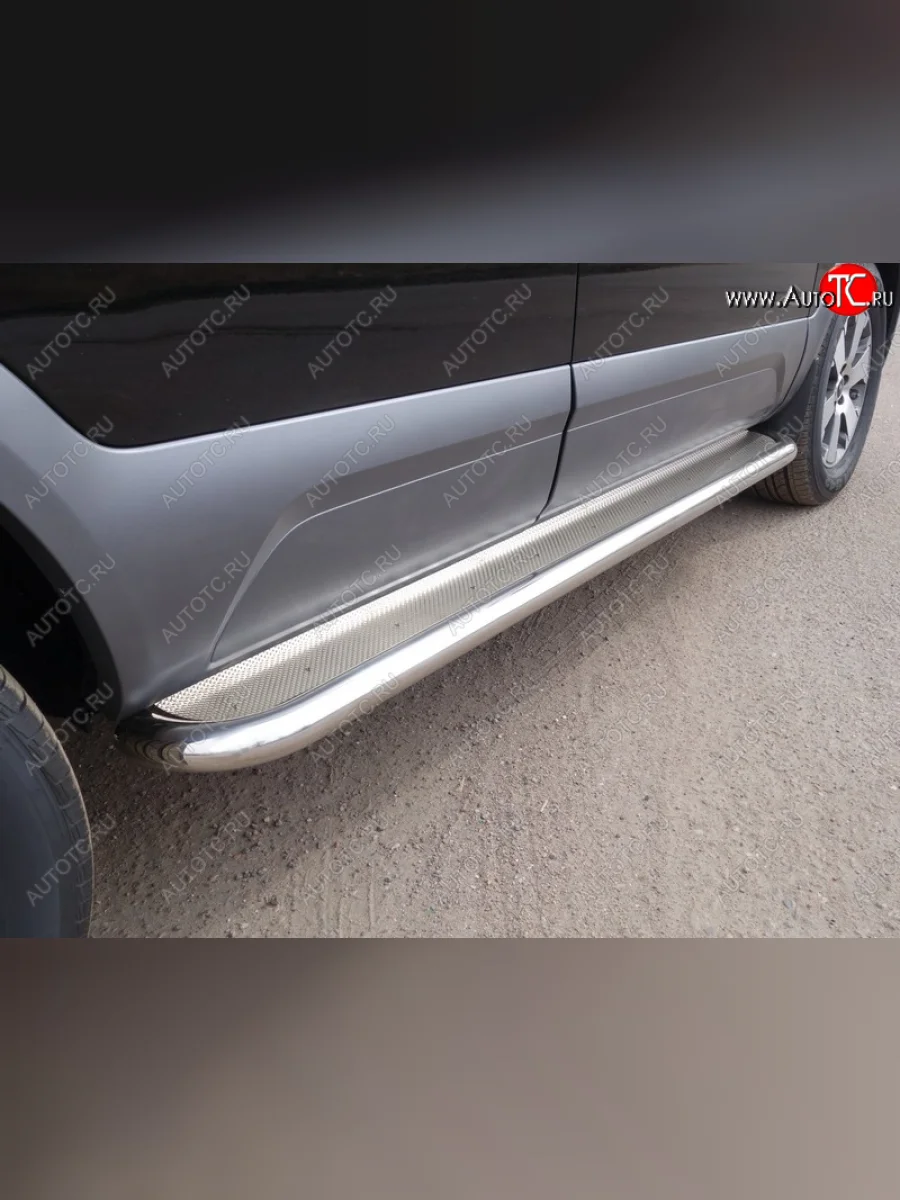 Пороги с площадкой 60,3 мм ТСС Тюнинг KIA Mohave HM2 (2019-2022) (нержавейка)  в Керчи Республика Крым