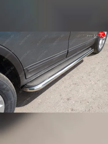 Пороги с площадкой 60,3 мм ТСС Тюнинг KIA Sorento UM/Prime дорестайлинг (2014-2018)