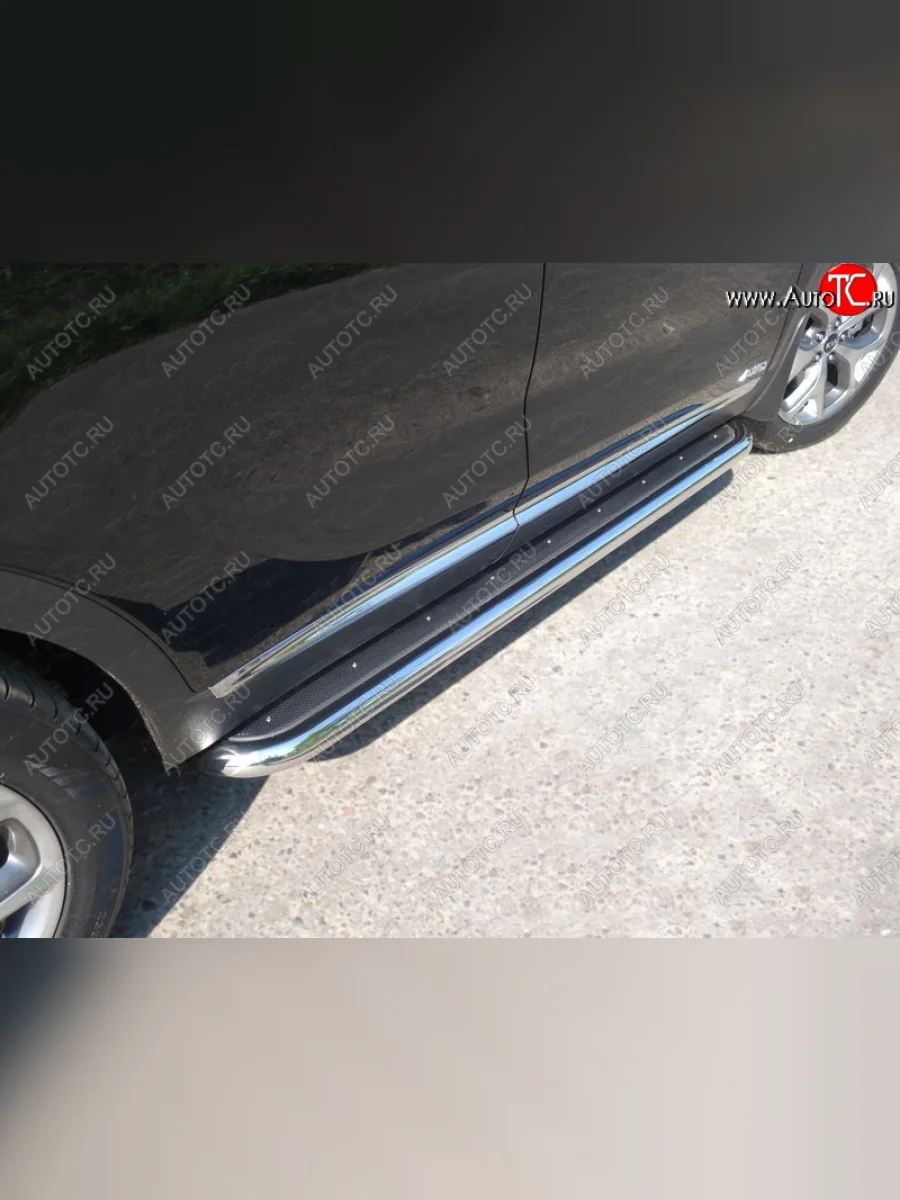 Пороги с площадкой 60,3 мм Prime ТСС Тюнинг KIA Sorento UM/Prime рестайлинг (2018-2020) (нержавейка)  в Перми Пермском крае