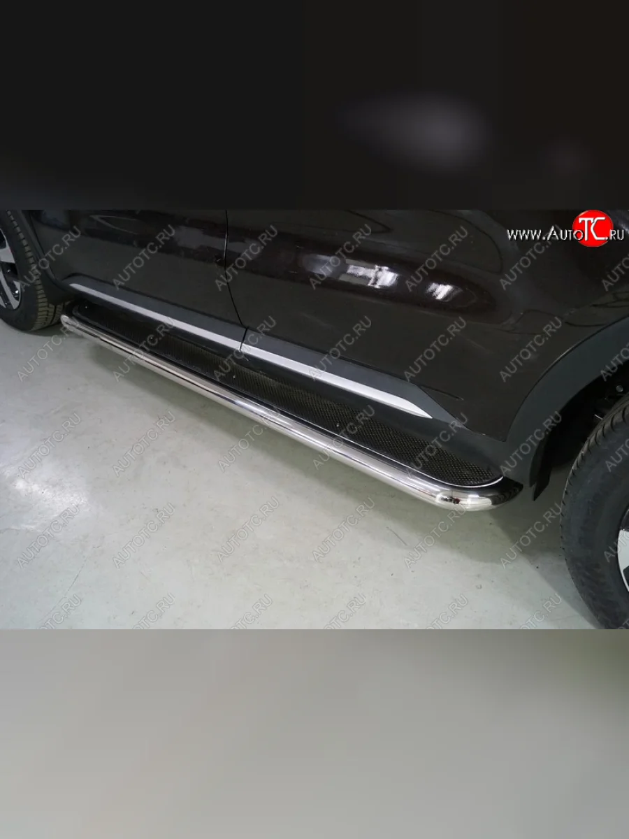 Пороги с площадкой 60,3 мм ТСС Тюнинг KIA Sorento MQ4 (2020-2022) (нержавейка)  в Керчи Республика Крым