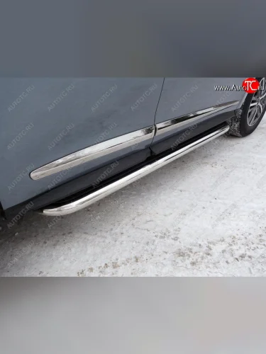 Пороги с площадкой 60,3 мм укороченные ТСС Тюнинг INFINITI QX60 L50 рестайлинг (2016-2021)