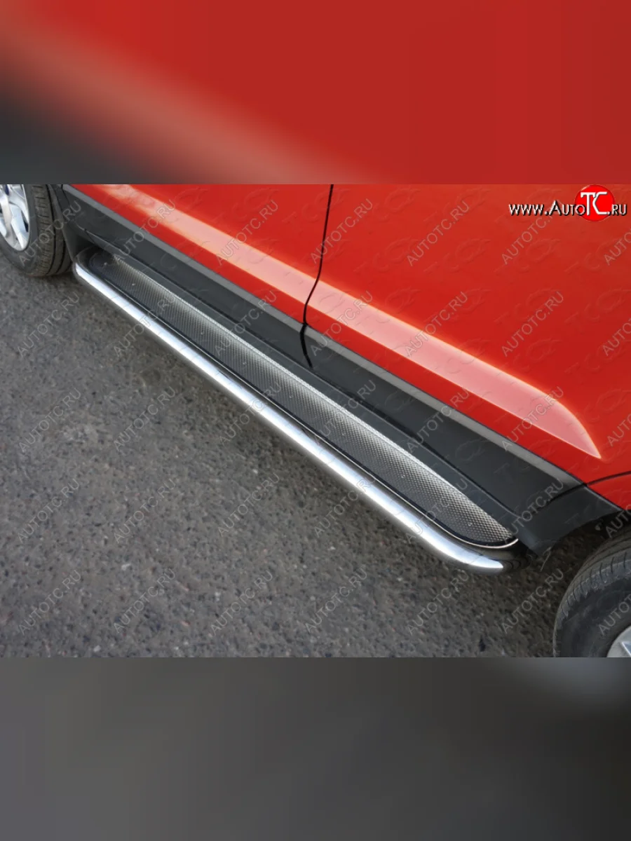 Пороги с площадкой 60,3 мм ТСС Тюнинг Ford EcoSport дорестайлинг (2013-2019) (нержавейка)  в Керчи Республика Крым