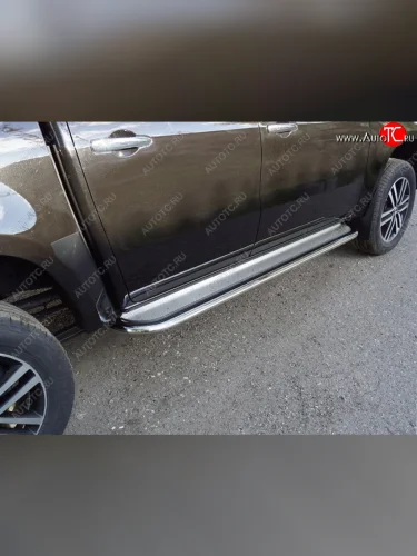 Пороги с площадкой 75х42 мм ТСС Тюнинг Mercedes-Benz X class W470 (2017-2020)