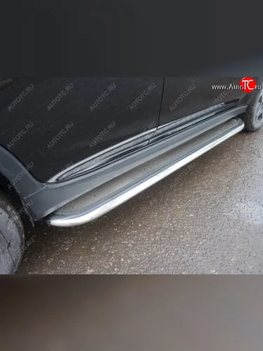 Пороги с площадкой 75х42 мм ТСС Тюнинг Subaru XV GT/G24 дорестайлинг (2017-2021)