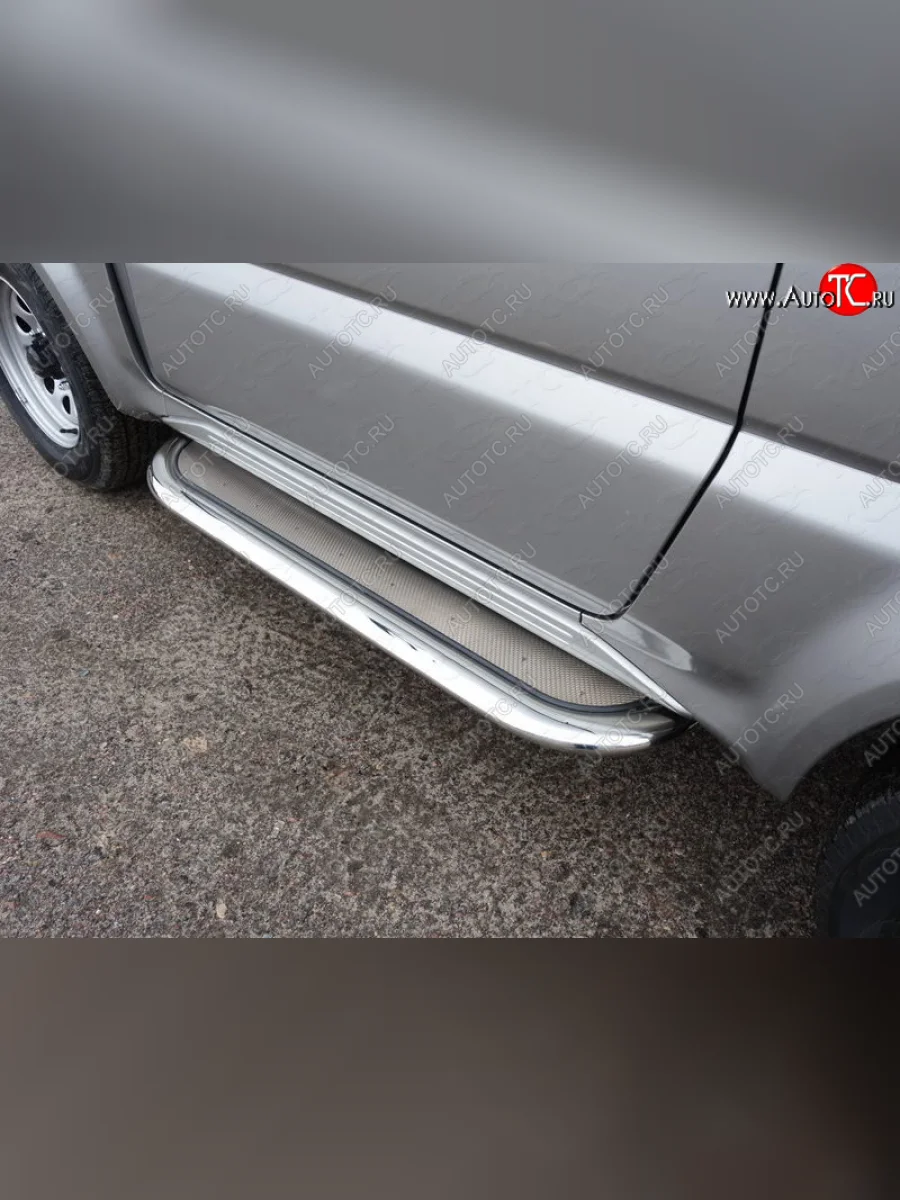 Пороги с площадкой 75х42 мм ТСС Тюнинг Suzuki Jimny JB23/JB43 2-ой рестайлинг (2012-2018) (нержавейка)  в Самаре Самарской области