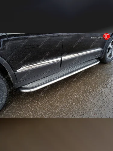 Пороги с площадкой 75х42 мм ТСС Тюнинг Haval M6 (2021-2025)