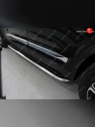 Пороги с площадкой 75х42 мм ТСС Тюнинг Chery Tiggo 8 1 T18 рестайлинг (2019-2023)