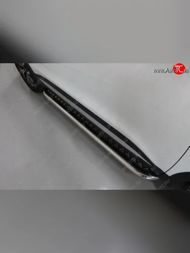 Пороги с площадкой 75х42 мм ТСС Тюнинг Chery Tiggo 7 PRO (2019-2025)
