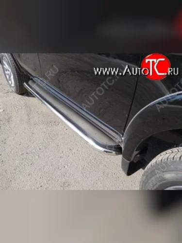 Пороги с площадкой 75х42 мм ТСС Тюнинг Fiat Fullback (2016-2018)