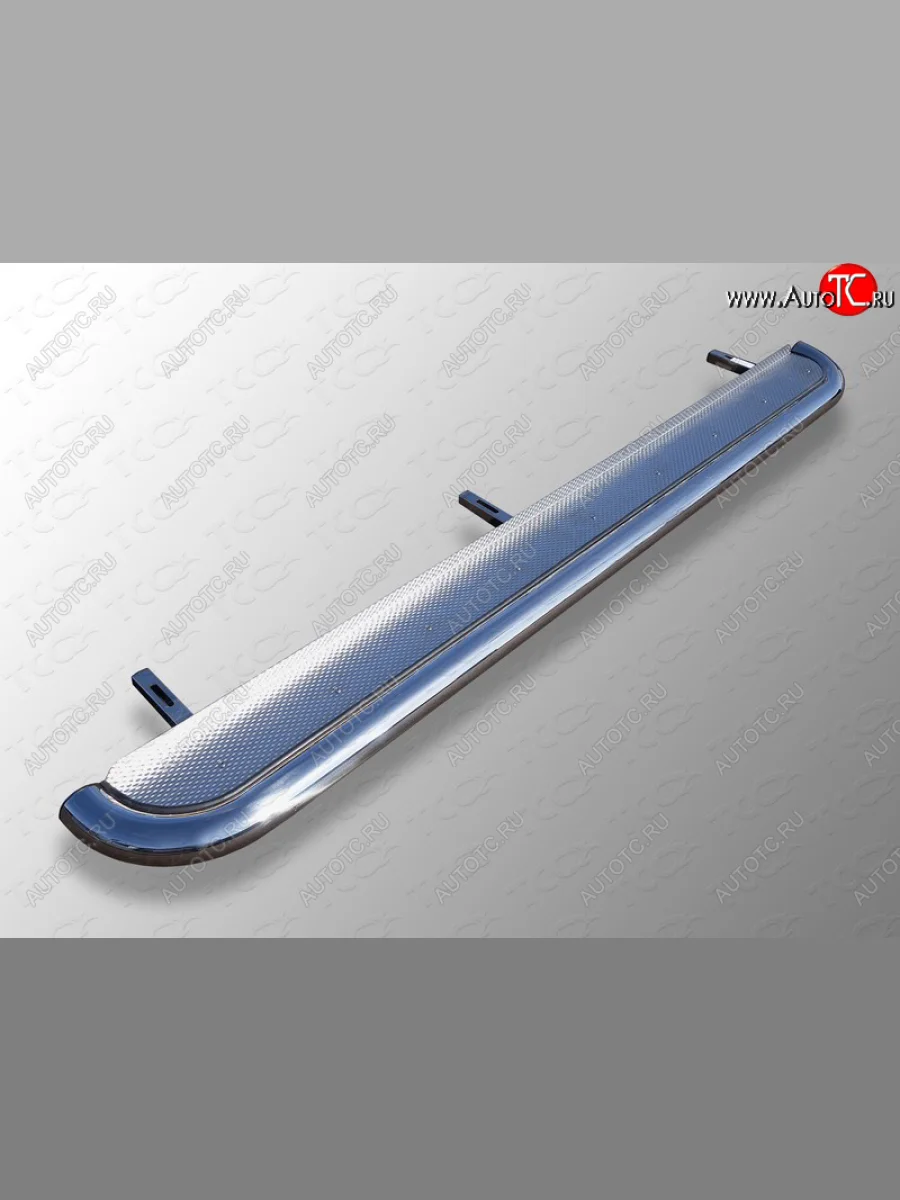 Пороги с площадкой 75х42 мм ТСС Тюнинг Ford Explorer U502 1-ый рестайлинг, 5 дв. (2015-2018) (нержавейка)  в Воронеже Воронежской области