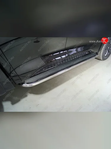 Пороги с площадкой 75х42 мм ТСС Тюнинг Great Wall Poer (2021-2025)