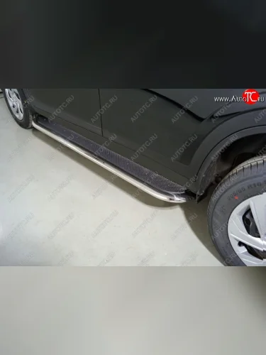 Пороги с площадкой 75х42 мм ТСС Тюнинг Haval Dargo (2022-2025)