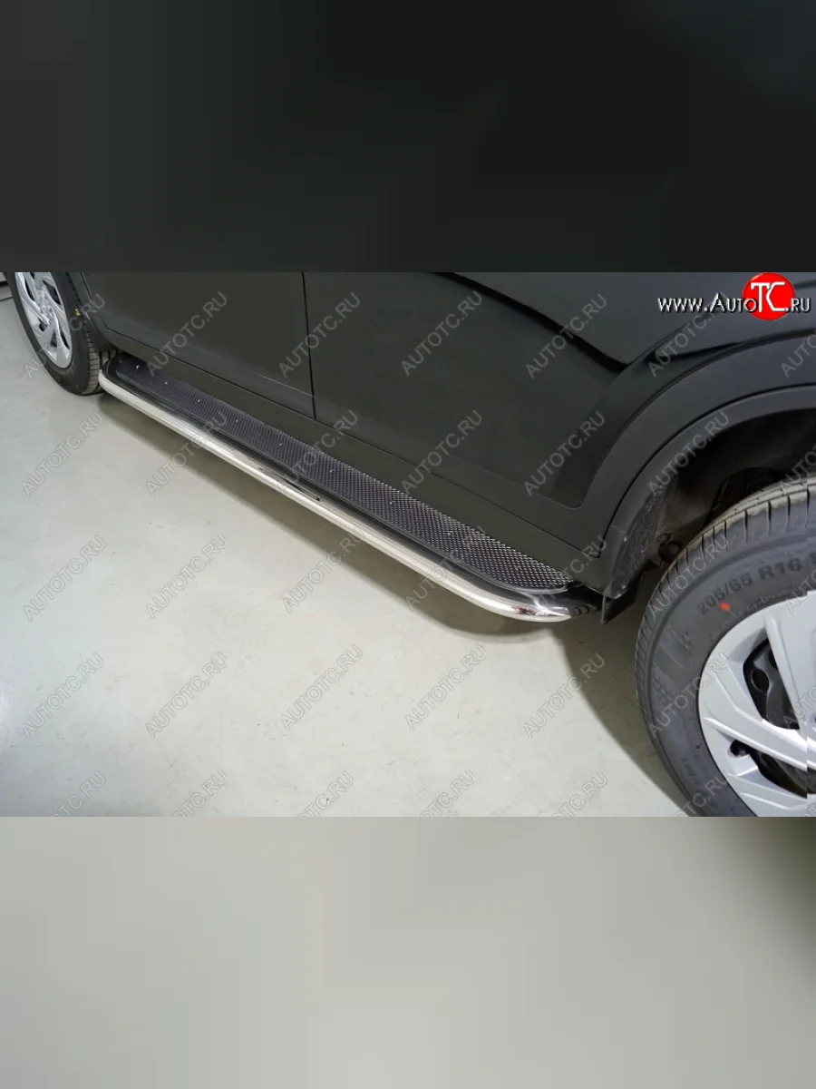 Пороги с площадкой 75х42 мм ТСС Тюнинг Haval Dargo (2022-2025) (нержавейка)  в Перми Пермском крае