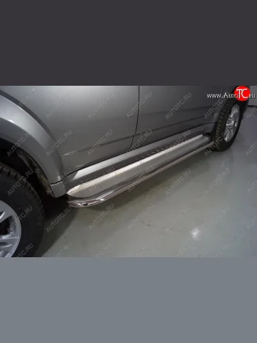 Пороги с площадкой 75х42 мм ТСС Тюнинг Haval H5 рестайлинг (2020-2023)