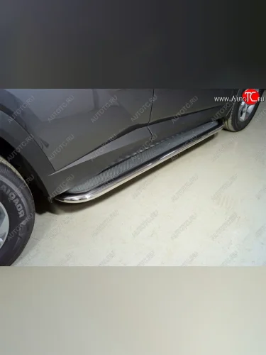 Пороги с площадкой 75х42 мм ТСС Тюнинг Hyundai Tucson NX4 (2020-2022)