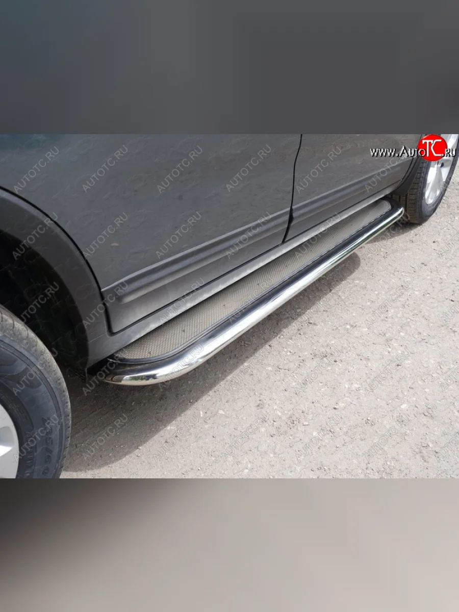 Пороги с площадкой 75х42 мм ТСС Тюнинг KIA Sorento UM/Prime рестайлинг (2018-2020) (нержавейка)  с доставкой в г. Пермь