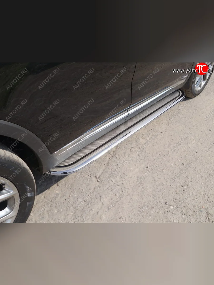 Пороги с площадкой 75х42 мм Prime ТСС Тюнинг KIA Sorento UM/Prime рестайлинг (2018-2020) (нержавейка)  с доставкой в г. Керчь