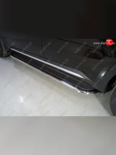 Пороги с площадкой 75х42 мм ТСС Тюнинг KIA Sorento MQ4 (2020-2022)