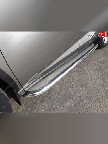 Пороги с площадкой 75х42 мм кроме F-Sport ТСС Тюнинг Lexus NX200 Z10 рестайлинг (2017-2021)