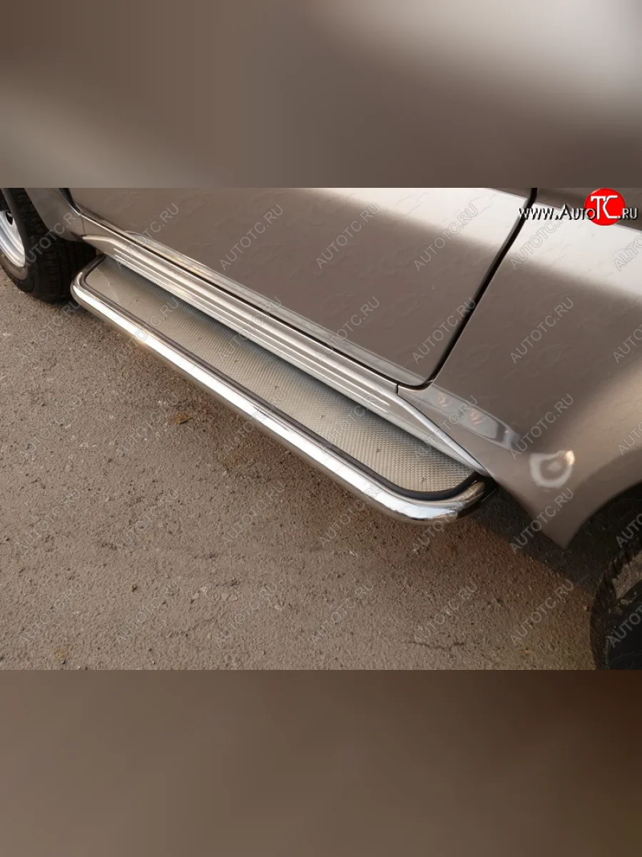 Пороги с площадкой 42,4 мм ТСС Тюнинг Suzuki Jimny JB23/JB43 2-ой рестайлинг (2012-2018) (нержавейка)  с доставкой в г. Керчь