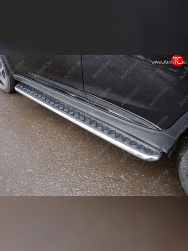Пороги с площадкой 42,4 мм ТСС Тюнинг Subaru XV GT/G24 дорестайлинг (2017-2021)