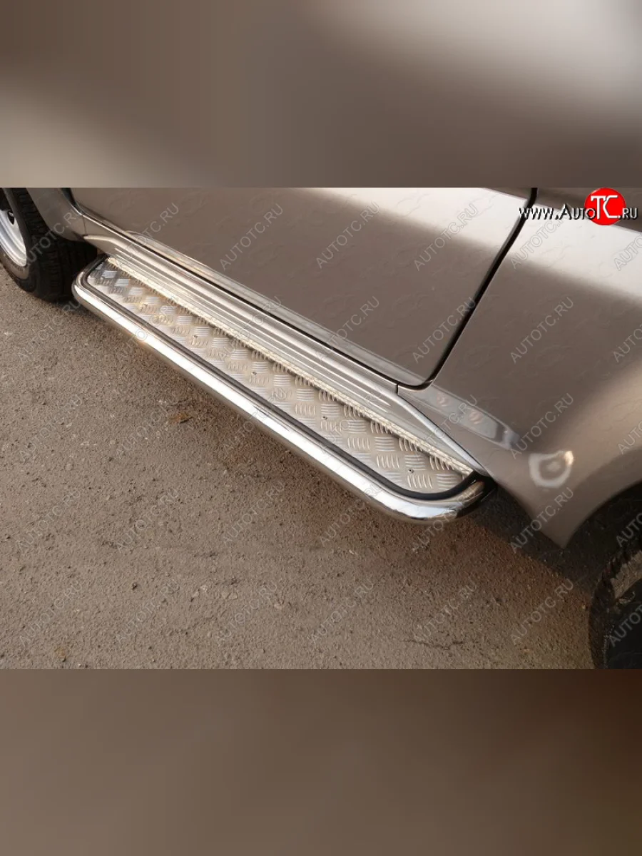 Пороги с площадкой 42,4 мм ТСС Тюнинг Suzuki Jimny JB23/JB43 2-ой рестайлинг (2012-2018) (нержавейка)  в Керчи Республика Крым