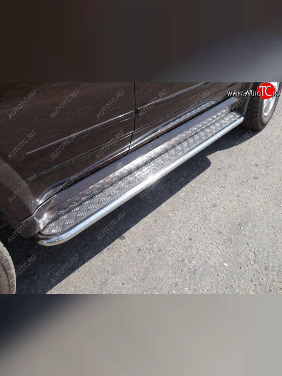 Пороги с площадкой 42,4 мм ТСС Тюнинг Haval H5 рестайлинг (2020-2023) (серые)  в Керчи Республика Крым